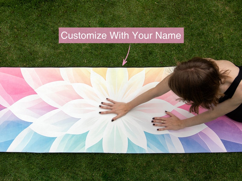 Custom Yoga Mat Floral Mandala No Slip