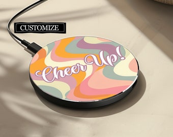 Wireless Charger Custom Unique Gift for Her Birthday Gift for Friend Coworker Gifts Personalized Design Accessory for Iphone Charger Android