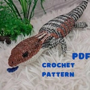 Blue tongued skink plush pattern