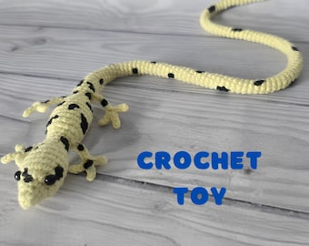 Crocheted Leopard Gecko Plush, Custom Replica