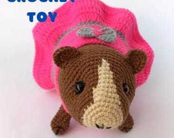 Crocheted Guinea Pig Plush, Custom Replica Stuffed Animal