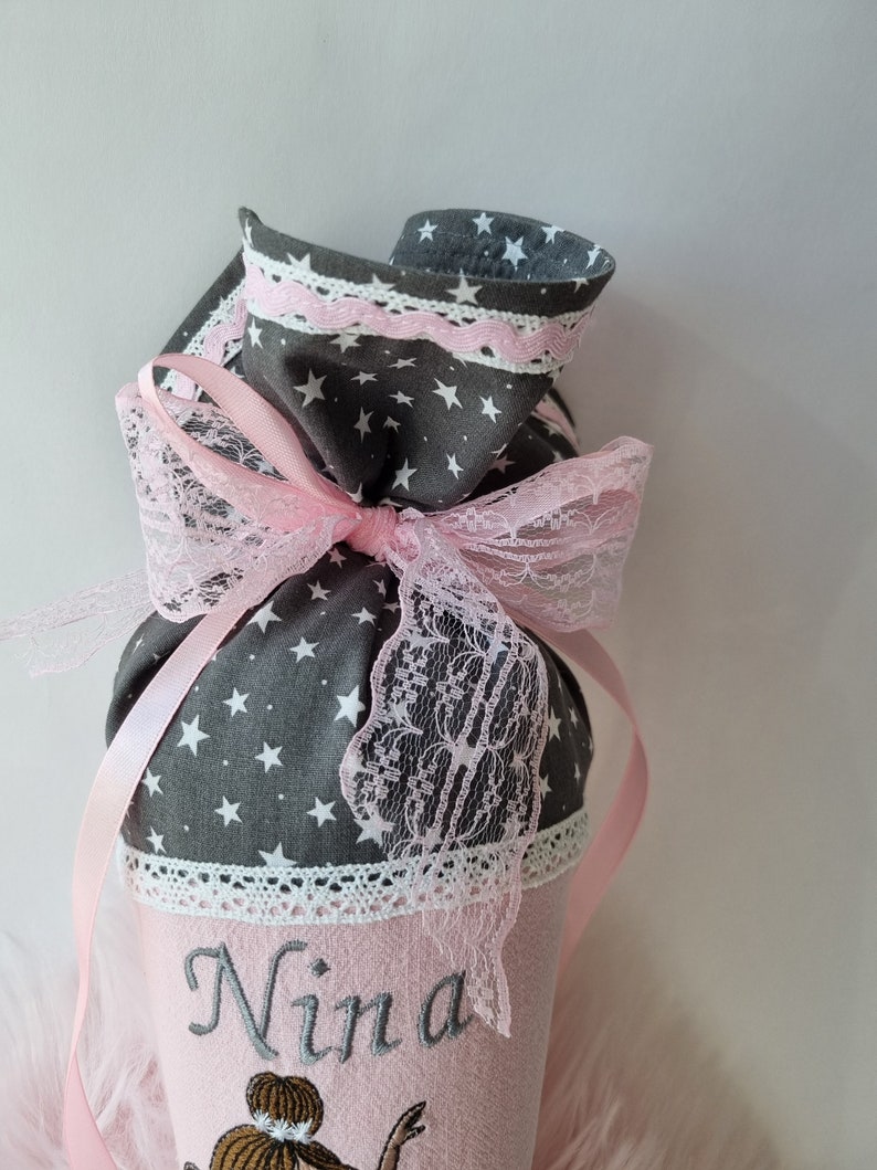 Small sibling bag, graduation bag made of fabric ballerina complete with cardboard body and filling cushion image 3