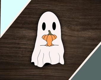 Pumpkin Ghost Sticker