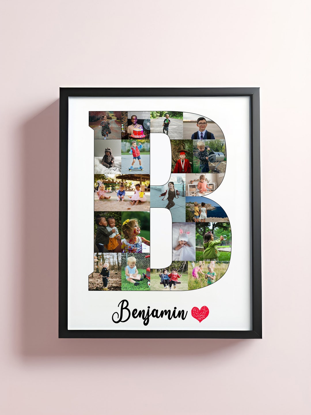 Letter B Photo Collage, Any Letter Custom Collage, Nursery Room Decor ...