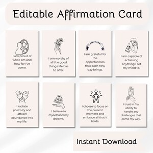 Cartões positivos de afirmação, cartões de cotação, cartões de cotação de afirmações, auto-estima, confiança, autocuidado, decoração de escritório de terapia, amor próprio