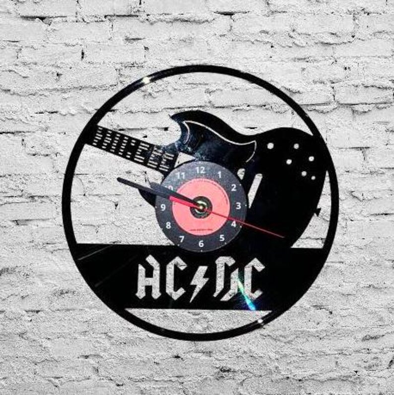 AC/DC Vinyl Clock Retro Music Decor Unique Wall Art - Etsy