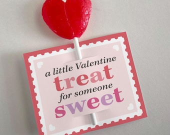 Valentine's Day Lollipop Holder Printable Instant Download Sweat Treat, Party Favor