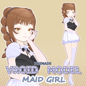 Custom Vtuber girl | Premade 3D Vroid Vtuber | VRM Model| Customizable vtuber | Ready to Use 3D Model for Streaming | Custom Items Included