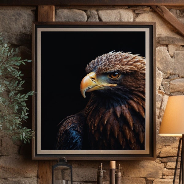 Eagle Digital Art Poster - Nature Inspired - Instant Download - Wildlife Prints - Digital Art Print - Bird Wall Art - Eagle Downloadable Art