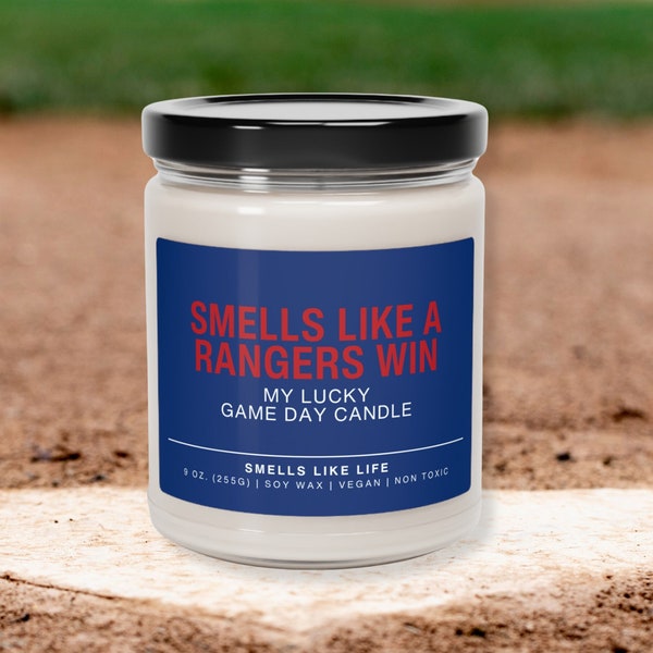 Rangers Victory Celebration Candle - Perfect for Baseball Fans, Celebrate Texas Win, Fun Gift for Globe Life Field Fans