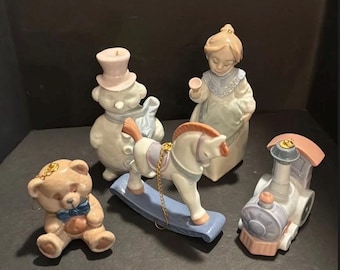 Retired Lladro Ornaments-Snowman, Mrs. Claus, Rocking Horse, Locomotive or Teddy Bear-CHOICE