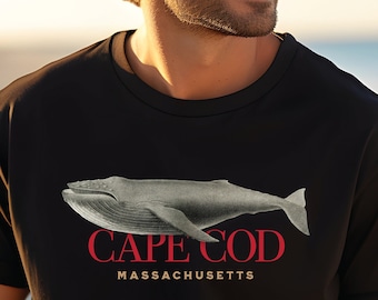 Cape Cod Whale Art Shirt: Massachusetts Souvenir Tee