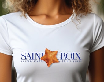 Saint Croix Starfish T-Shirt, graphic tee, beach shirt for mom, Beach lover shirt, US Virgin Islands, Gift for mom t-shirt, classic design