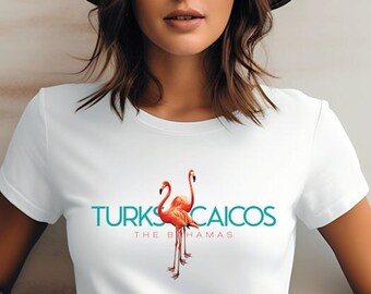 Turks and Caicos Flamingo T-shirt: Beach Vacation Tee