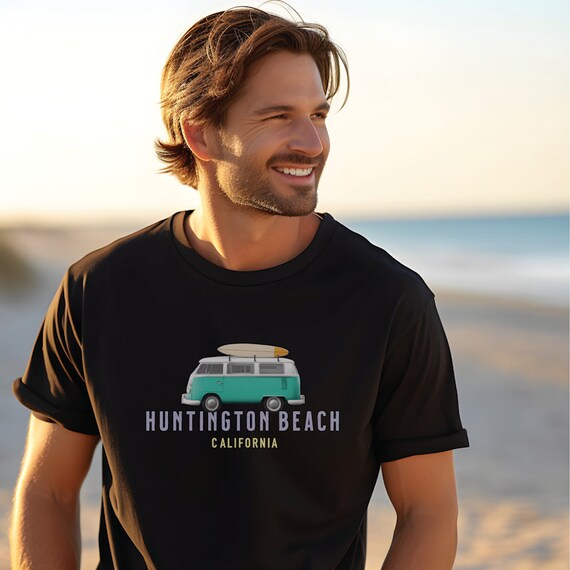 Huntington Beach Surf Van Shirt Vintage Surfing Tee Huntington Beach Surf Van Shirt Vintage Surfing Tee