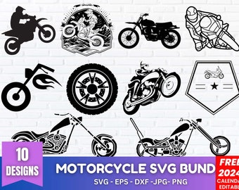 Motorcycle SVG Bundle: Biker Clipart, DIY Projects (Digital Download)