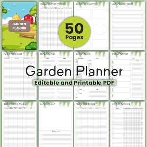 Garden Planner Printable, Garden Planner, Plant Planner, Garden Journal, Garden Organizer, Plants Records, Gardening Logbook, Garden Expense