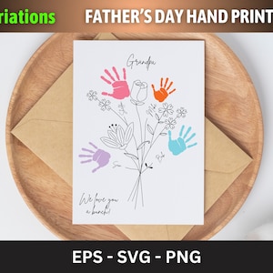 Father&#39;s Day Handprint Printable, DIY Craft Gift for Dad, Gift for Dad, Father&#39;s Day Printable, Digital Download, Father&#39;s Day Craft