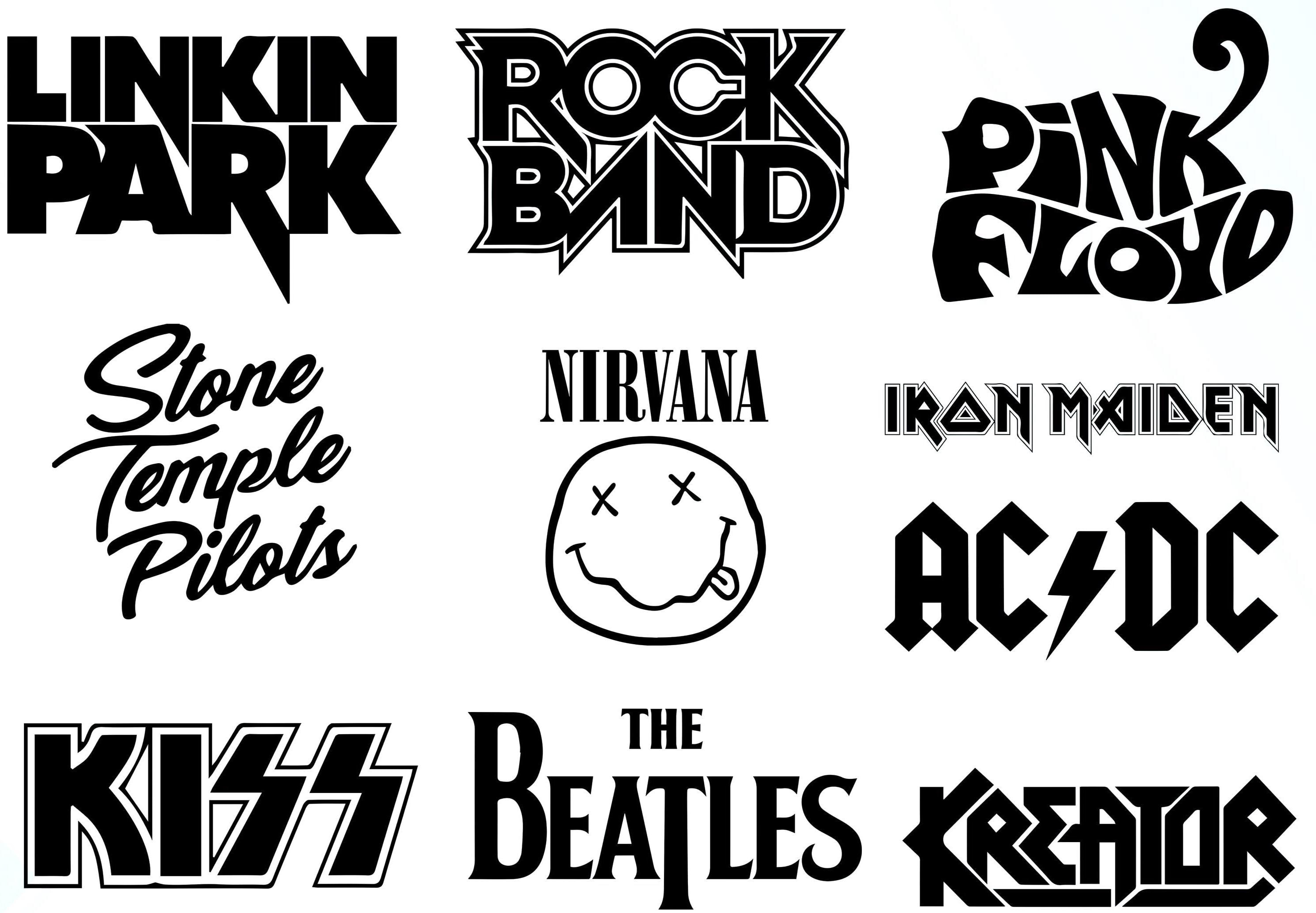 Band Logo SVG Bundle: Vintage Music Art, Cricut Ready (digital