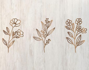Wildflower SVG Bundle: Wooden Bouquet Template (Digital Download)