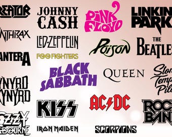 Band Logo SVG Bundle: Vintage Music Art, Cricut Ready (digital