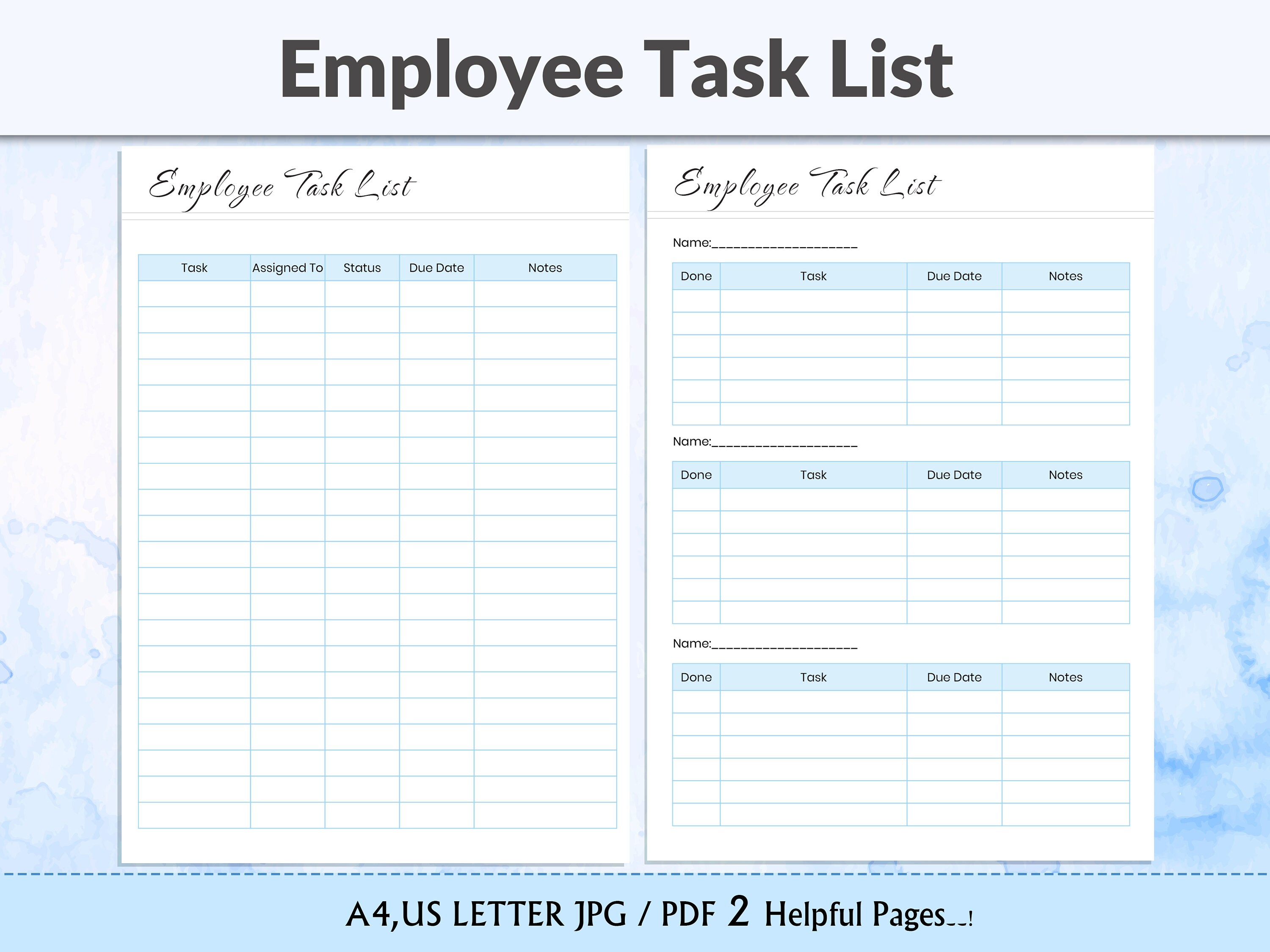 Employee Task List, Task Management, Employee Task Management ...