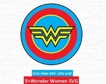 Wonder Woman Logo SVG Bundle: Superhero Emblem (Digital File)