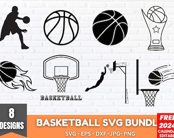 Basketball SVG Bundle: Monogram, Team Shirt Silhouette Files (Digital Download)