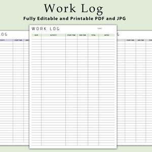 Work Log Template: Printable Task Tracker (PDF)