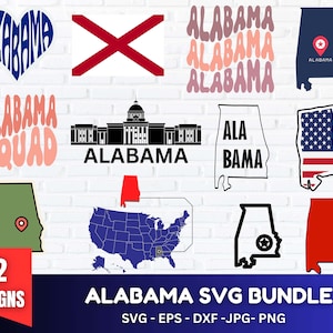 Alabama SVG Bundle, Alabama PNG Bundle, Alabama Svg, Alabama Crimson Tide SVG, Alabama Football Svg, Alabama State Svg, Roll Tide Svg