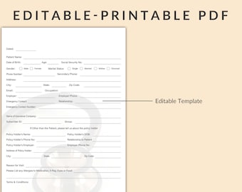 Formulario de Historial del Paciente: Cuestionario de Admisión Médica (PDF)