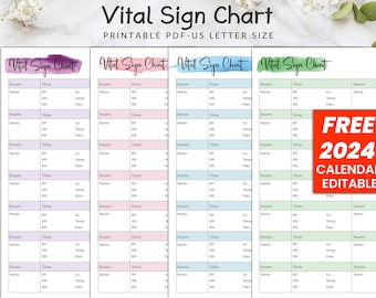 Vital Sign Chart: Patient Monitoring Log (A4 PDF)
