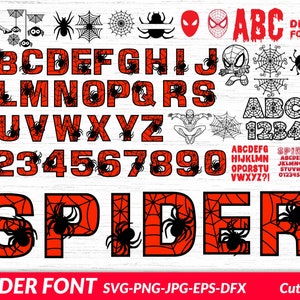 70 Spider Font SVG Bundle Spider Alphabet SVG Spider Font Spider Web ...