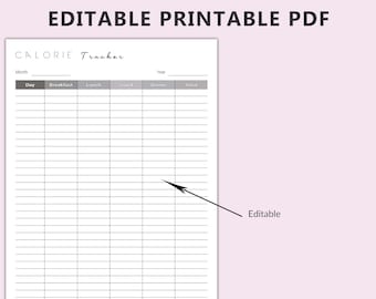 Printable Calorie Tracker: Food Diary, Diet, and Nutrition (A4 PDF)