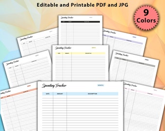 Spending Tracker Template: Personal Finance, Budget Planner (PDF & JPG)