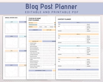 Blog Post Planner: Content Calendar, SEO Strategy (PDF)