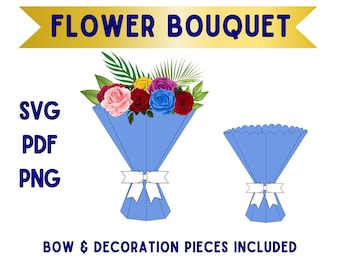 Paper Flower Bouquet SVG: Vase Template (Digital Download)