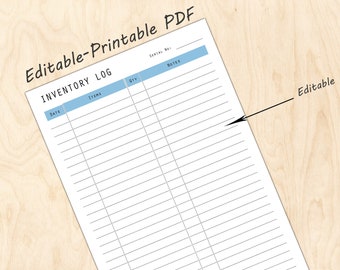 Editable Inventory Log Template: Product Stock Tracker (PDF)