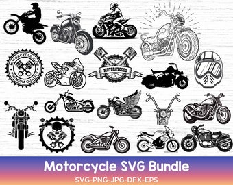 Paquete SVG de motocicleta, Moto Svg, Imágenes prediseñadas de motocicleta, Paquete de motocicleta, Archivos de motocicleta, Moto Svg, Biker Svg, Motocicleta SVG