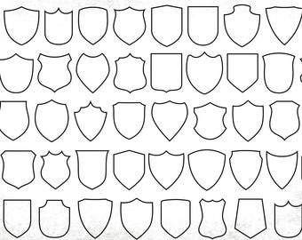 Pacchetto SVG con contorno scudo: file di taglio vettoriali per Cricut