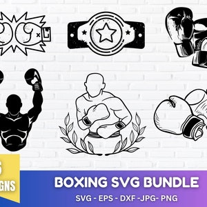 SVG-bundel boksen: handschoenen, bokserclipart (digitale download)
