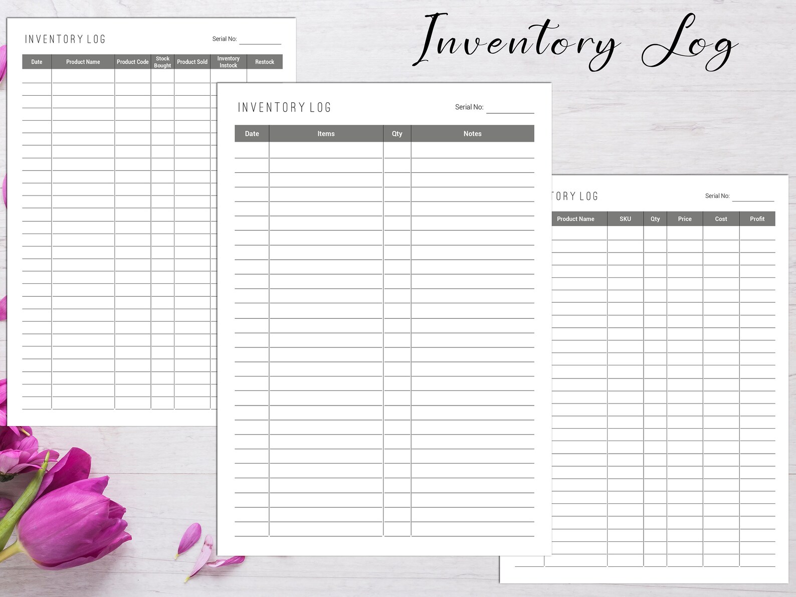 Check Inventory Log Editable Inventory Log: Printable Inventory Tracker (PDF & JPG) - Etsy