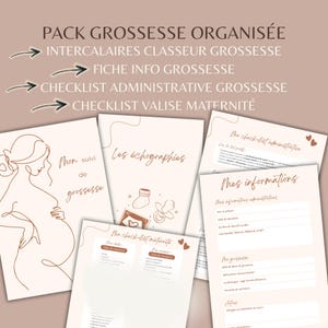 Organisatiepakket voor je zwangerschap | Voorpagina's voor je zwangerschap | Zwangerschapsmap | Checklist voor zwangerschap en administratie | Frans | Printbaar PDF-bestand