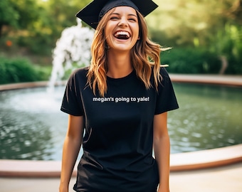 Koszulka z napisem „Rorys Going To Yale” na zamówienie absolwenta Gilmore: prezent z okazji ogłoszenia uczelni