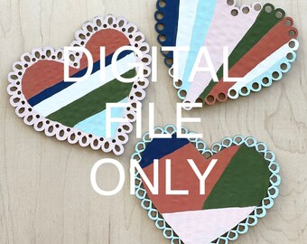 Paint your own Valentine Heart Cut File, Digital File Only, Glowforge Ready, SVG, PDF, AI Files, Valentine Craft, 3 shapes