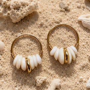 Hawaiianska Puka Shell-örhängen | Guldfyllt eller sterlingsilver | Handgjorda Maui