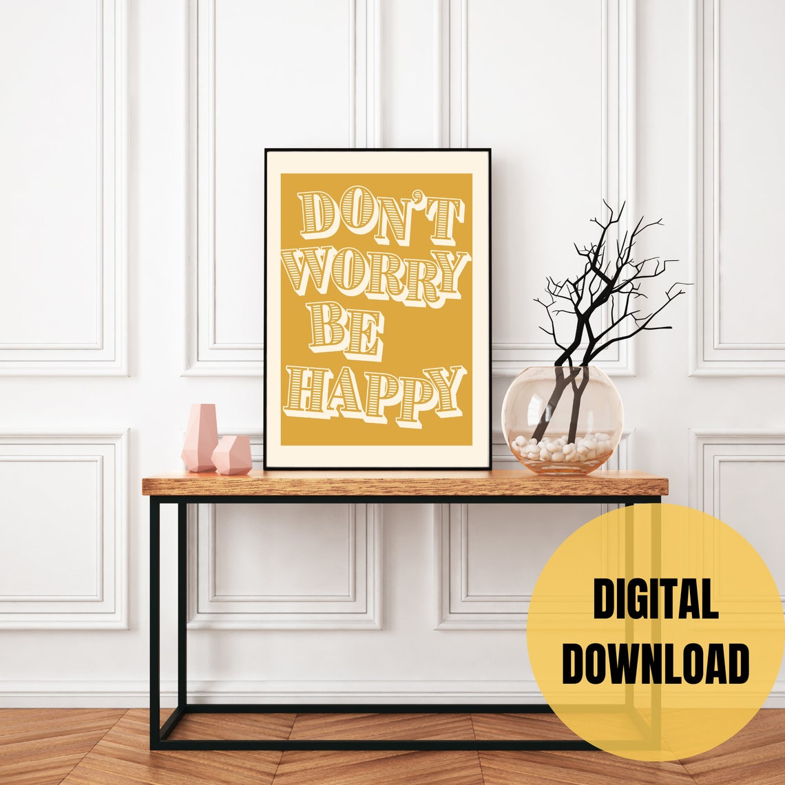 Positive Quote, Home Decor, Wall Art, Yellow Poster, Printable Wall Art ...