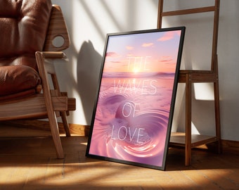 Wave of Love New Limited Digital art poster Prints Wall Home Office Decor Gift for Her Valentines day present