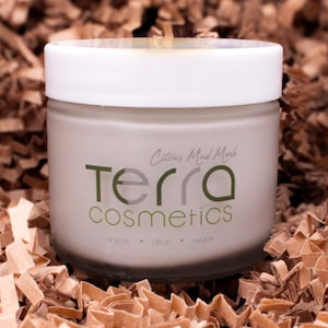 Terra Organic Citrus Detox Clay Mask – Travel Size Vegan Facial for Sensitive Skin – Kaolin Clay and Aloe Brightening Exfoliating Mask