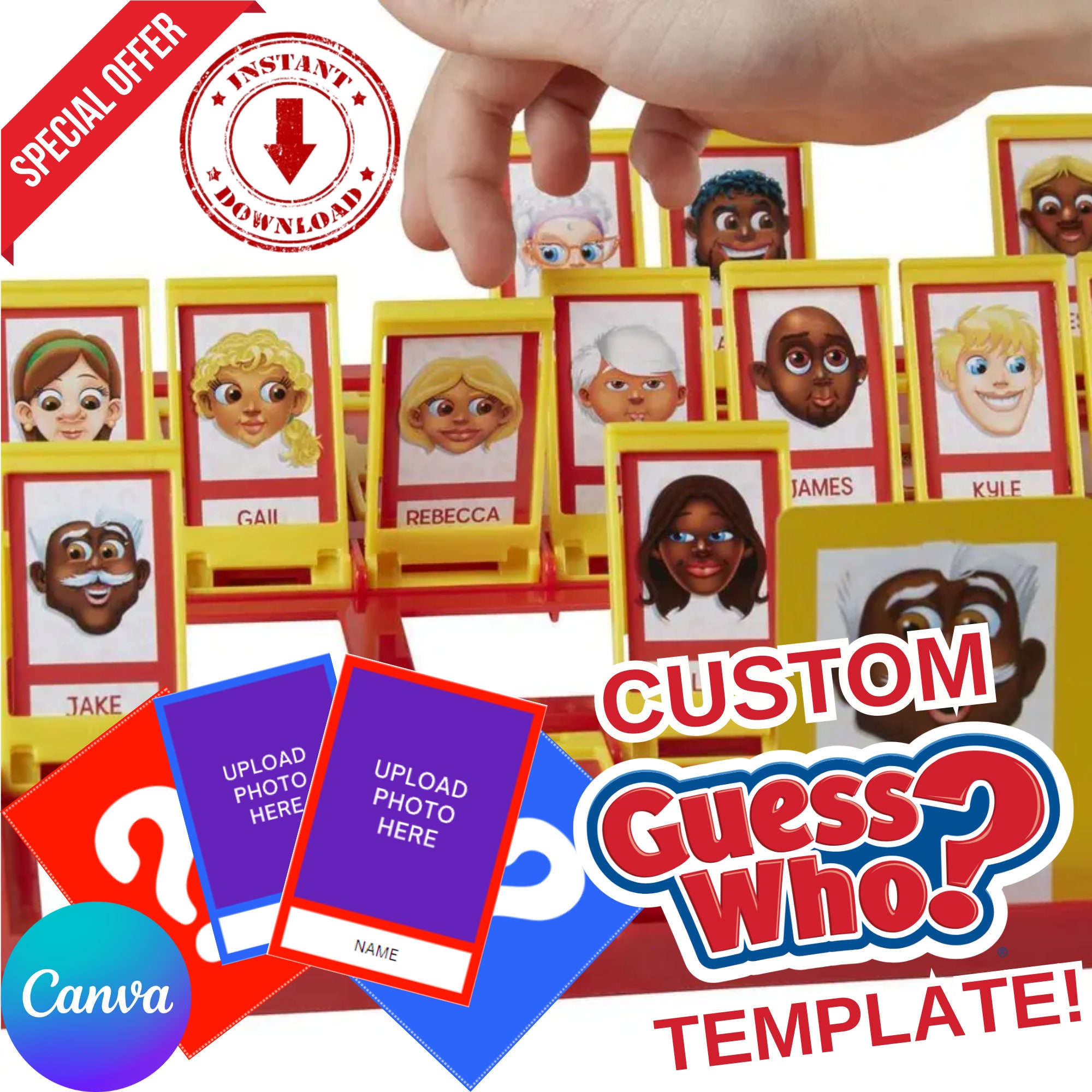 Family Custom Guess Who Fun Game Custom Template Editable Insert Cards Family Custom Guess Who Fun Game Custom Template Editable Insert Cards